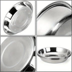 Stainless Steel Cat Food Bowls - Shallow Wide Plates