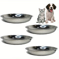 Stainless Steel Cat Food Bowls - Shallow Wide Plates