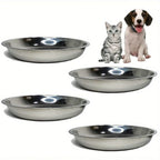 Stainless Steel Cat Food Bowls - Shallow Wide Plates