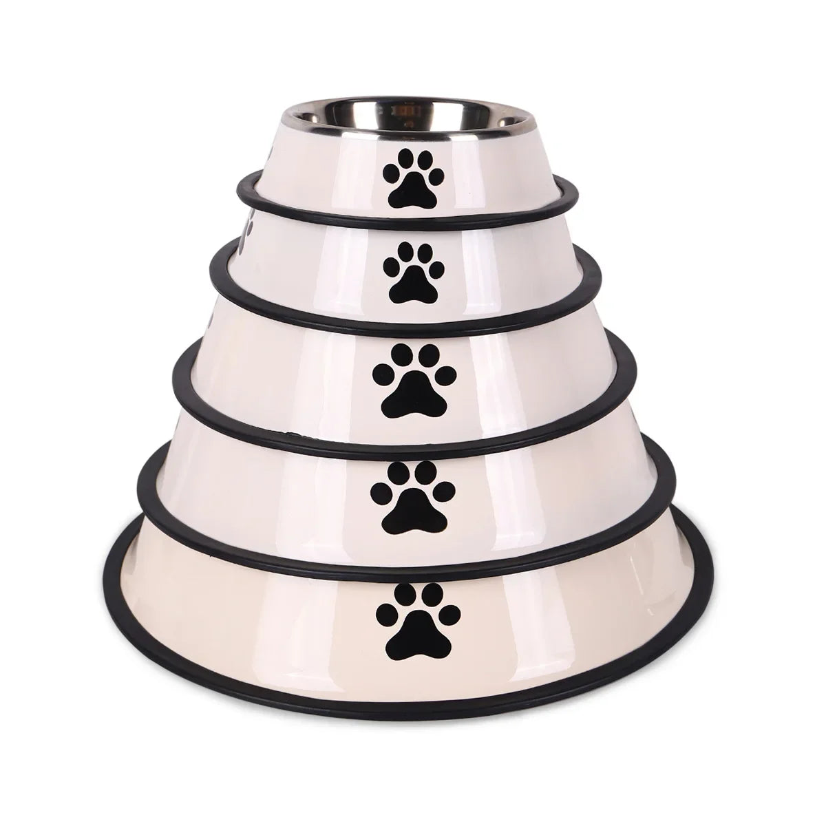 Stainless Steel Dog Cat Bowls - Non-Slip Feeder Set