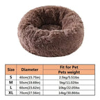 Plush Round Cat Dog Bed - Warm & Washable